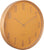 Horloge murale en bois avec cadre rond en bois, cadran orange, longues aiguilles