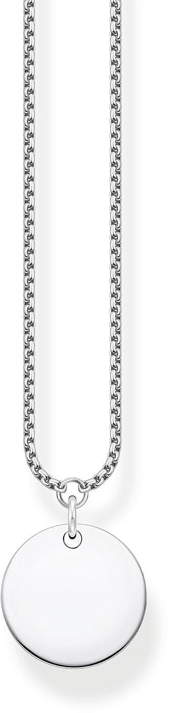 Collier en argent sterling 925 avec pendentif rond type pièce et fine chaîne à maillons
