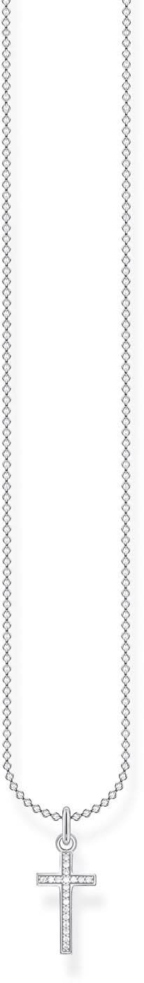 Halskette mit Kreuz-Anhänger aus 925 Sterlingsilber, feine Silberkette
