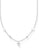 Collier en argent avec chaîne à maillons et pendentif cœur orné de pierres blanches