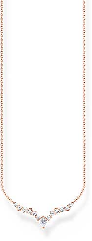 Collier en or rose avec pendentif en cristal de glace et pierres blanches