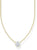 Thomas Sabo Halskette mit goldfarbener Kette und rundem Steinanhänger mit Kristallen
