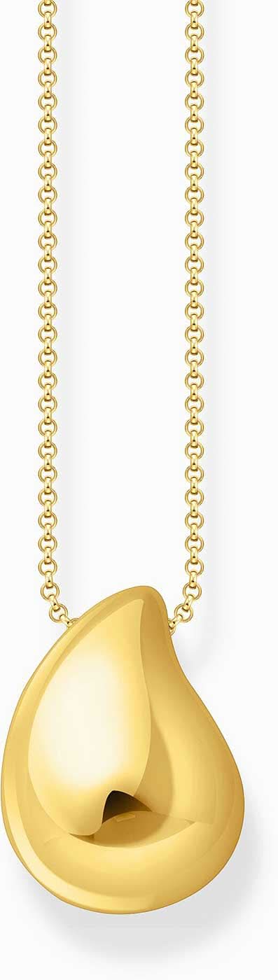 Collier doré avec pendentif goutte et dos ouvert
