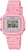 Montre pour femme avec bracelet rond en plastique rose et affichage numérique