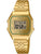 Montre Casio pour femme avec bracelet en acier inoxydable doré et affichage numérique, accents verts