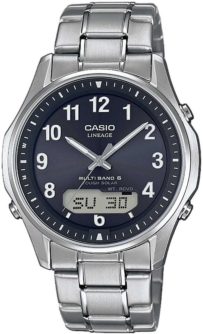 Montre analogique Casio pour homme avec cadran bleu foncé et bracelet en métal