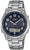 Montre analogique Casio pour homme avec cadran bleu foncé et bracelet en métal