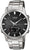 Montre pour homme argentée avec bracelet en acier inoxydable, cadran noir et affichage