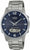 Casio Lineage Montre homme avec cadran bleu et bracelet en métal argenté, boîtier rond