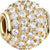 Charm aus Edelstahl von Bering Jewelry mit rundem, klarem Steinbesatz, goldfarben