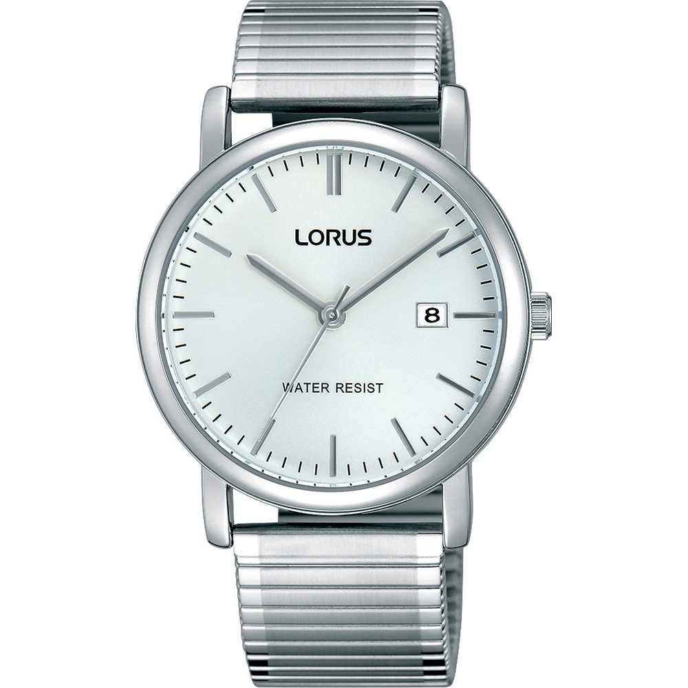 Lorus Classic Herrenarmanduhr mit weißem Zifferblatt, Datumsfenster und Edelstahlarmband