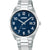 Lorus Herrenarmbanduhr mit blauem Ziffernblatt und Edelstahlarmband, analog mit Indexen