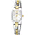 Lorus Damenarmbanduhr bicolor mit weißem Zifferblatt und goldfarbenen Akzenten