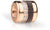 Charm en acier inoxydable plaqué or rose avec tresse foncée et quatre zircons