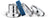 Charm en acier inoxydable avec cordon bleu, passant rectangulaire et pierres de zircon