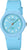 Montre pour femme avec bracelet rond en plastique bleu et cadran analogique rond bleu