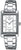 Casio Montre Femme avec cadran rectangulaire, chiffres arabes et bracelet en acier inoxydable