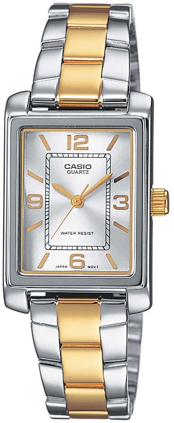 Montre Casio LTP-1234PSG-7AEG pour femme • Design bicolore élégant • Boîtier carré rétro classique
