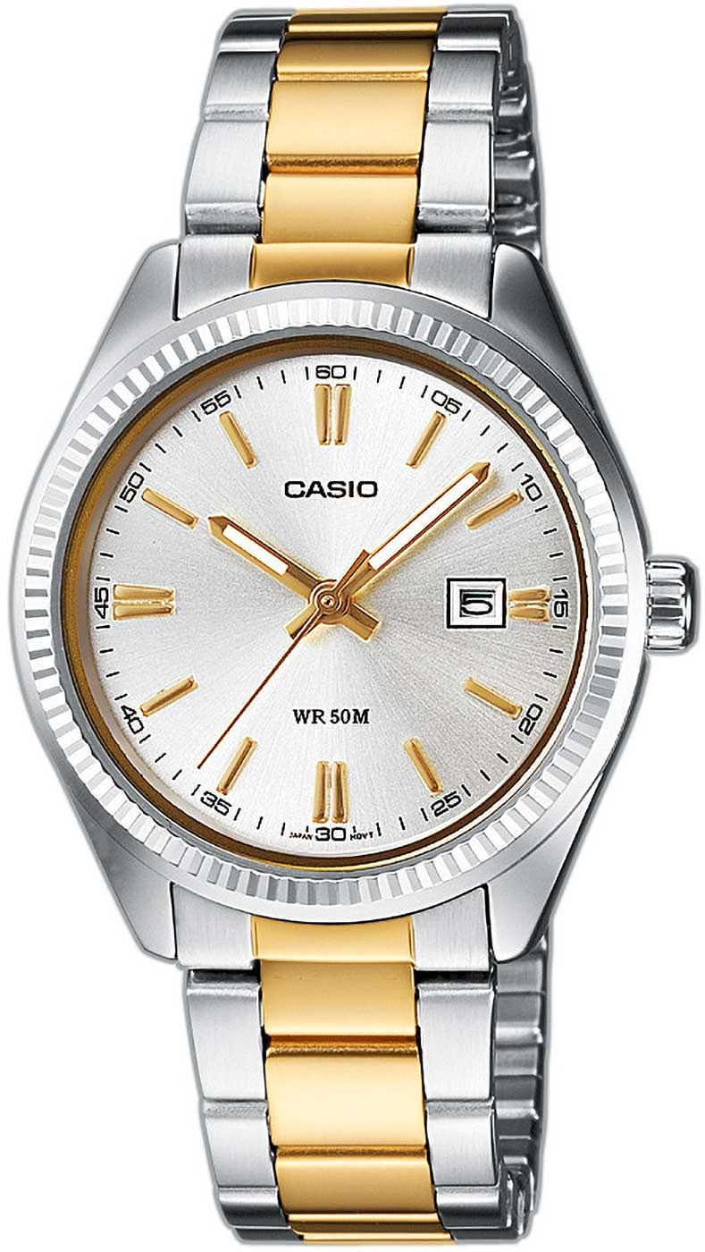 Casio LTP-1302PSG-7AVEF Montre Femme • Look Bicolore Élégant • Affichage Date