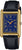 Casio montre femme avec boîtier doré, cadran bleu et bracelet en cuir noir