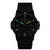 Bracelet de montre pour homme avec cadran noir, index luminescents verts et date