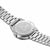 Bracelet de montre pour homme avec bracelet en acier inoxydable, fond de boîtier et zone de fermoir en détail
