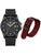 Luminox Herrenuhr: schwarzes Gehäuse, schwarzes Armband und rotes Ersatzarmband
