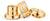 Charm Bering en acier inoxydable avec oxydes de zirconium, plusieurs vues, couleur or