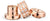 Roségoldener Edelstahl-Charm mit Zirkonia-Fassung und Zylinder-Seitenelementen