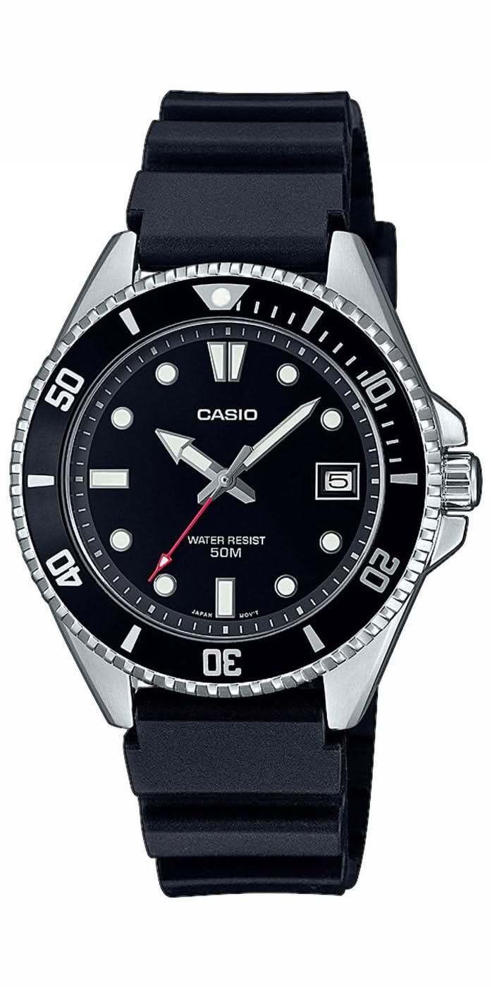 Casio Duro MDV-107-1A1VEF Montre Homme • Étanche 200M • Design de Plongeuse Classique