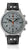 Montre homme avec bracelet en cuir noir et cadran noir, chronographe avec accents rouges