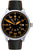 Montre d'aviateur Messerschmitt pour homme avec cadran noir, bracelet en cuir et boîtier en métal