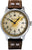 Montre Messerschmitt pour homme avec bracelet en cuir marron et cadran jaunâtre
