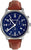 Montre Messerschmitt ME42CH-L pour homme avec cadran bleu et bracelet en cuir marron