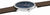 Montre pour homme de profil avec bracelet marron et cadran bleu foncé