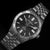Montre de plongée pour homme avec cadran noir, index luminescents et bracelet en acier inoxydable