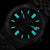 Montre de plongée pour homme avec cadran noir et index lumineux turquoise