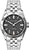 Montre pour homme avec boîtier en acier inoxydable, cadran noir et bracelet en acier inoxydable