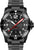 Montre de plongée avec cadran noir, aiguille des secondes rouge et bracelet en acier inoxydable