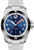 Herren-Taucheruhr aus Edelstahl mit schwarzem Zifferblatt, blauen Markierungen und roten Zeigern
