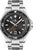 Herrenarmbanduhr mit schwarzem Zifferblatt, Datumsanzeige und Edelstahlband