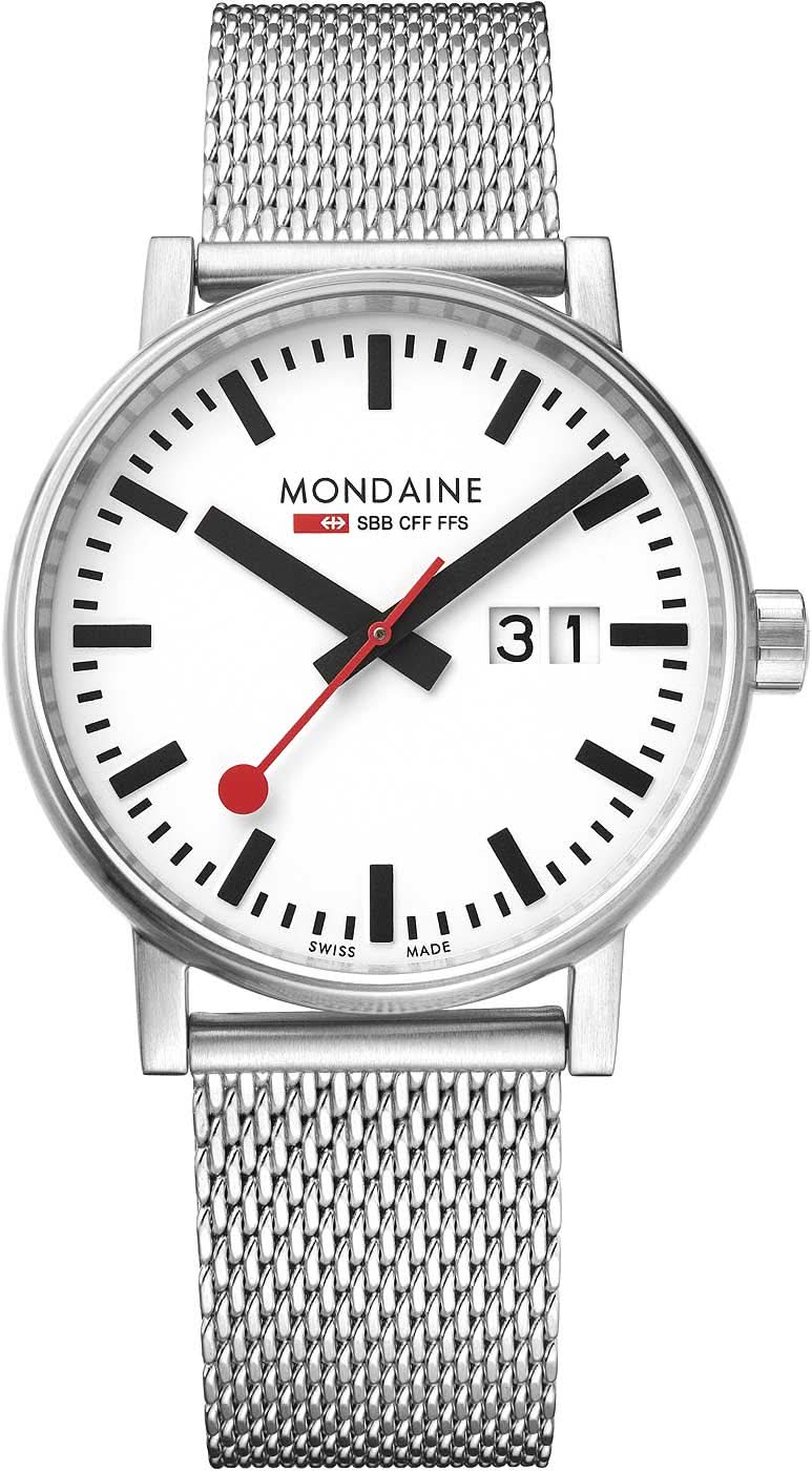 Montre unisexe Mondaine Evo2 MSE.40210.SM • Design d'horloge de gare suisse • Big Date