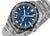Montre homme avec cadran bleu, aiguille GMT jaune et lunette de plongée noire