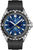 Montre homme avec cadran bleu, lunette noire et bracelet en silicone noir