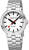 Montre automatique Mondaine pour homme avec bracelet en acier inoxydable argenté et cadran blanc