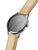Herrenarmbanduhr MVMT seitlich: beiges Lederarmband und anthrazitfarbenes Ziffernblatt