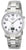 Bracelet de montre pour homme avec bracelet en métal argenté et cadran blanc, aiguilles analogiques