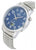 Bracelet de montre pour homme avec cadran bleu, boîtier argenté et couronne visible