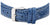 Bracelet de montre pour homme : cuir bleu avec boucle et surpiqûres apparentes