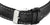 Bracelet en cuir noir avec boucle ardillon et fermoir argenté, surpiqûres décoratives